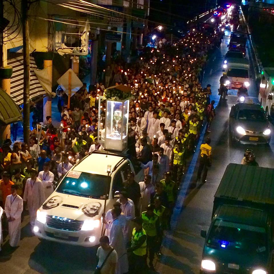 St. Padre Pio incorrupt heart procession from ADDU to San Pedro Cathedral