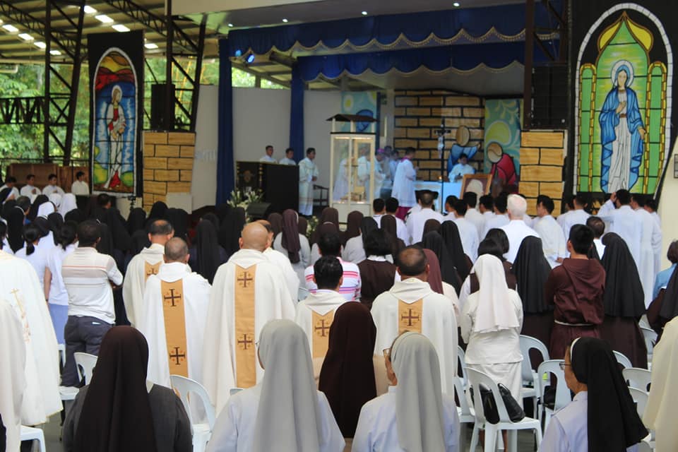 Padre Pio with clergy and religious