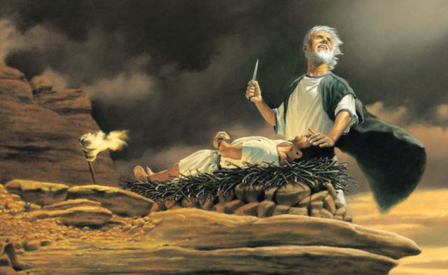 Abraham sacrifices Isaac