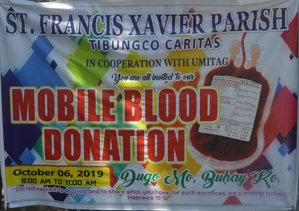 SFX St. Francis Xavier Parish Tibungco bloodletting 2019