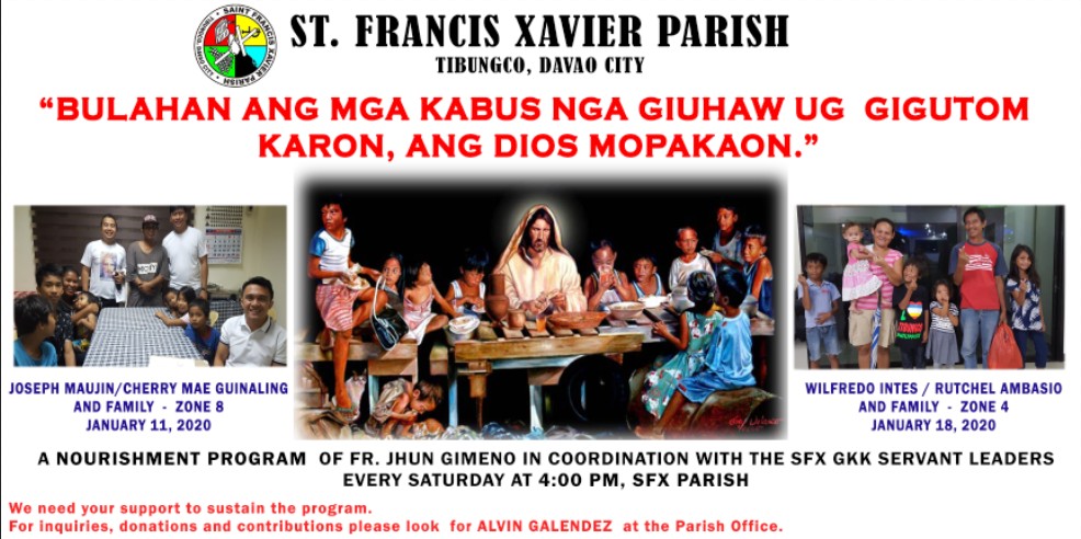 Nourishment Program 2020 St. Francis Xavier Parish in Tibungco