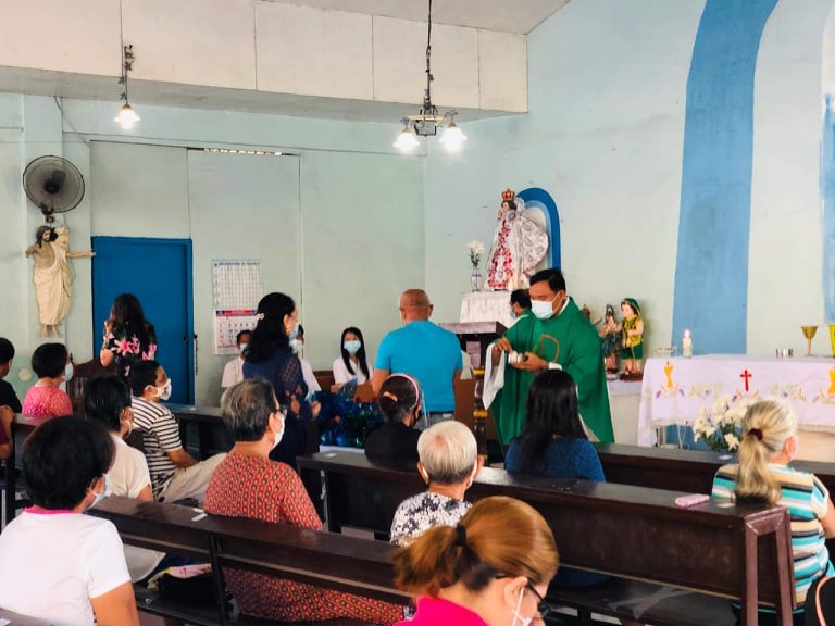 Sto. Niño Chapel at Panacan Relocation GKK Mass during MGCQ