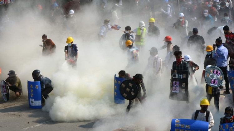 Protesters in Kale Myanmar AFP