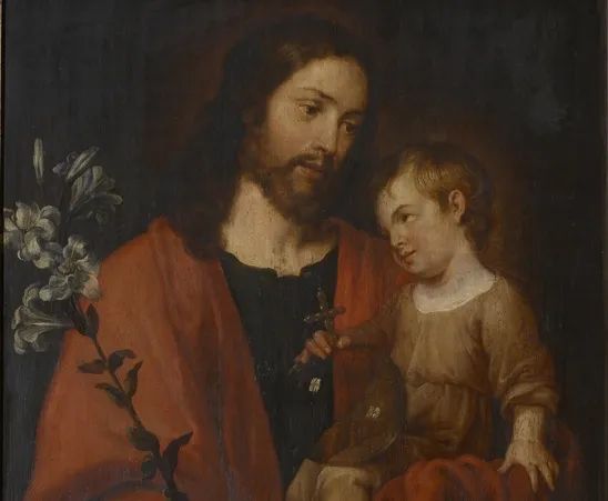 Pieter van Lint - St Joseph carrying the Child Jesus on the left arm