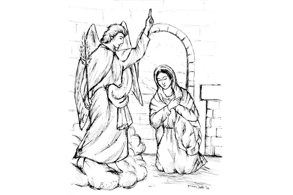 editorial cartoon Annunciation