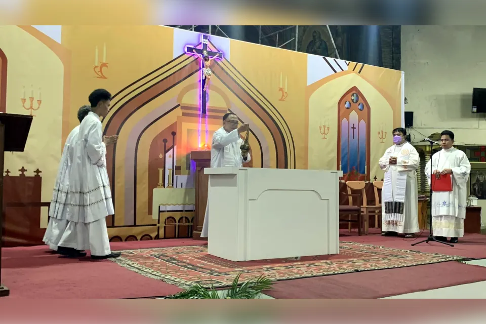 Our Lady of Fatima Parish first mass inside the church after the fire