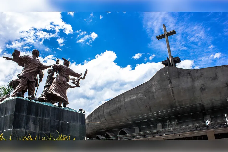 The Commemorative monument of Peace and unity fronting San Pedro Cathedral in Davao City